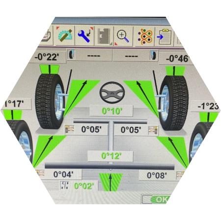 Результаты измерения углов установки колес